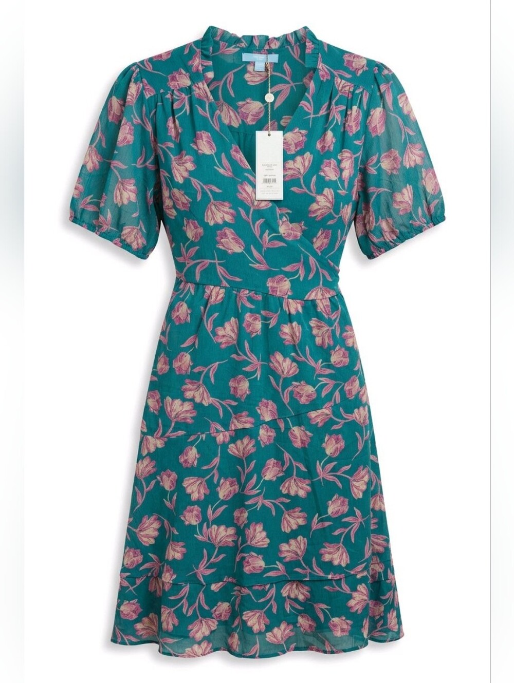 Draper James RSVP Tie Waist Floral Midi Wrap Dress Size Small NWT